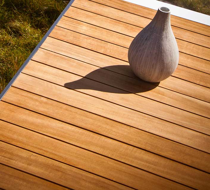 Table De Jardin Aluminium Blanc Teck Miami 8 Personnes 200 X 100 Cm 5
