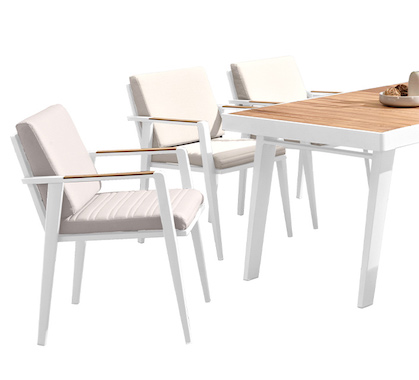 Chaise de Jardin en Aluminium Emoti Blanche