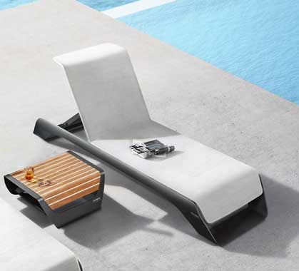 Bain de Soleil Haut de Gamme Aluminium Onda by Pininfarina Gris Anthracite