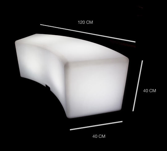 Banc Lumineux Led Arrondi Exterieur Sans Fil 249 Salon D Ete