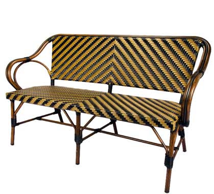 Banquette Bistrot Parisienne Aluminium Noire et Dorée