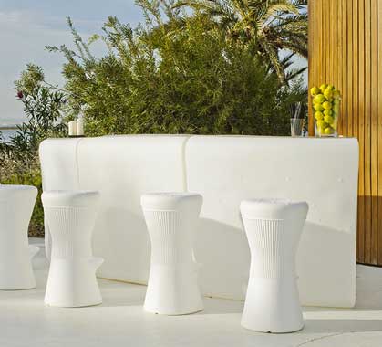Bar Lumineux L120 cm Courbé Ibiza solaire + rechargeable