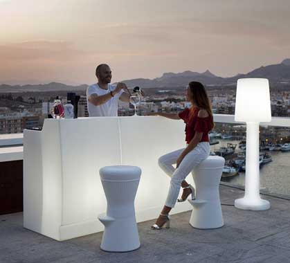 Bar Lumineux L120 cm Sicilia solaire + rechargeable