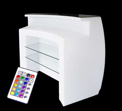 Bar Lumineux L140cm Modulaire Courbé LED Multicolore Sans Fil