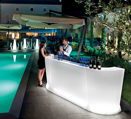 Bar Lumineux Marvy L150cm LED Multicolore Modulaire Avec Cocktail Station
