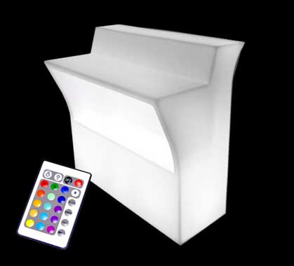 Bar Lumineux L90cm Modulaire LED Multicolore Sans fil Relief Vague