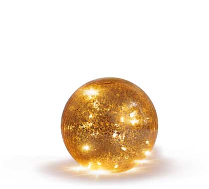 Boule Lumineuse Led intégrée sur Piles Lua 20cm
