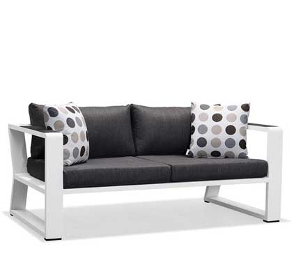 Canapé de Jardin 2 Places Blanc Aluminium Exee