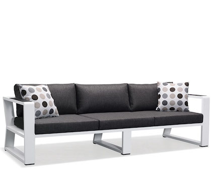 Canapé de Jardin 3 Places Blanc Aluminium Exee