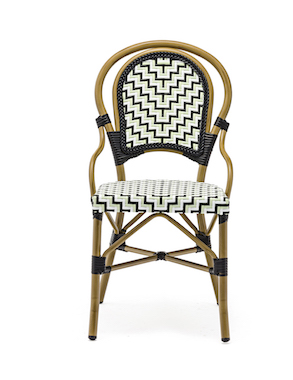 Chaise Bistrot Parisienne Aluminium Verte Anis Blanche et Noire