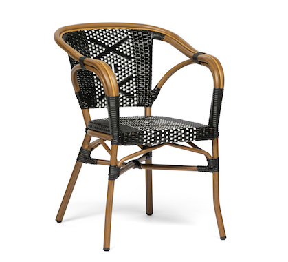 Chaise Bistrot Parisienne Aluminium Noire et Blanche