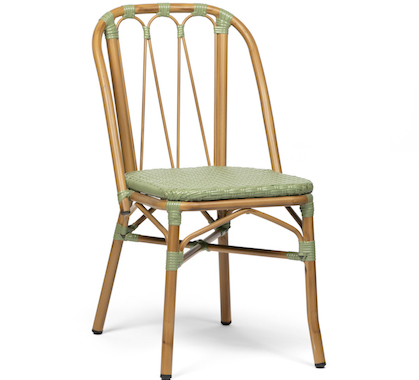 Chaise Bistrot Parisienne Aluminium Verte Olive