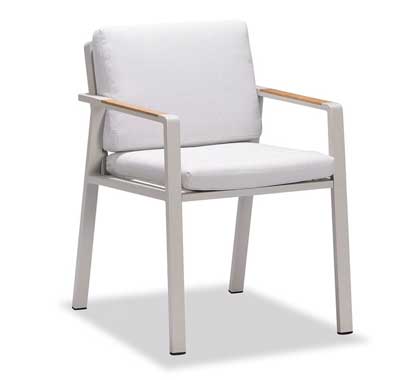 Chaise de Jardin Aluminium et Teck Nofi Beige