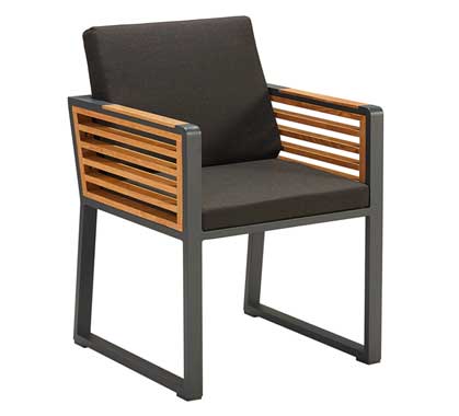 Chaise de Jardin en Aluminium Bora Noire