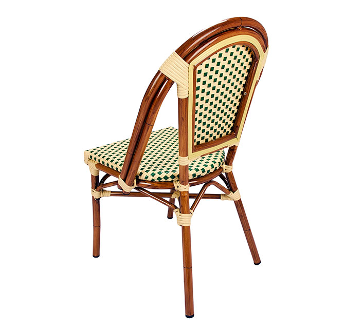 Chaise Bistrot Parisienne Aluminium Beige et Verte  Chaise bistrot