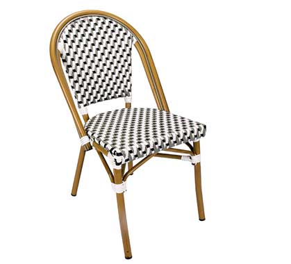 Chaise Bistrot Parisienne Aluminium Grise et Blanche