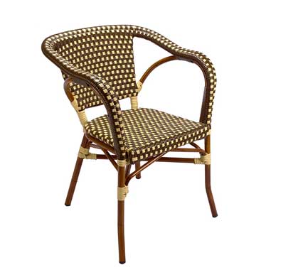 Chaise bistrot Parisienne Aluminium Marron et Beige