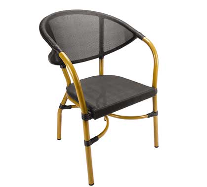 Chaise de Terrasse Parisienne Polyrotin Noir