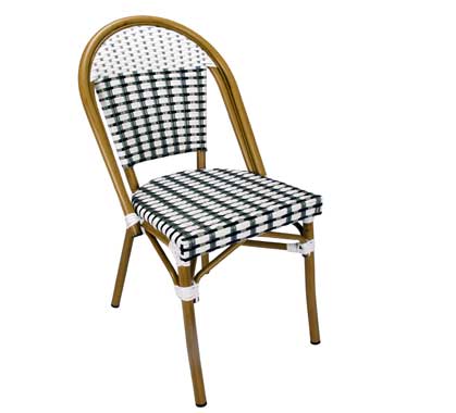 Chaise bistrot Parisienne Aluminium Noire et Blanche