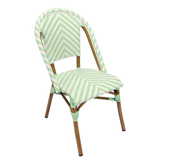 Chaise Bistrot Parisienne Aluminium Anis et Blanche
