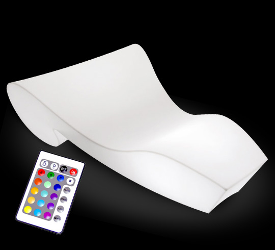 Chaise Longue Lumineuse LED 210cm Extérieur Sans Fil - Mobilier