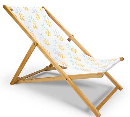Chilienne Bois Motif Ananas Jaune L130cm