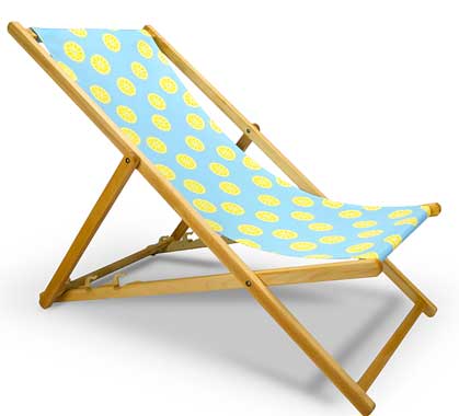 Chilienne Bois Bleu Motif Citron L130cm