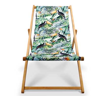 Chilienne Bois Motif Jungle Oiseau Toucan L130cm