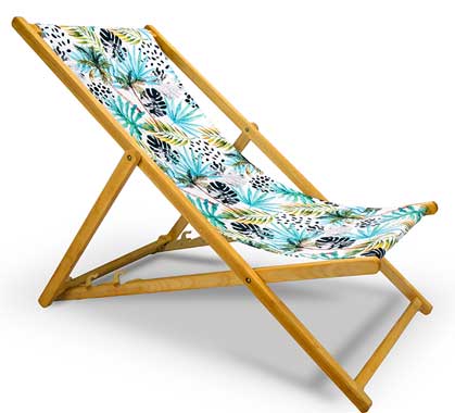 Chilienne Bois Motif Jungle Palmier Vert L130cm