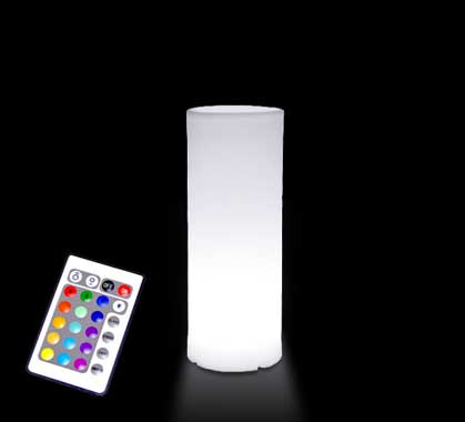 Lampadaire Extérieur Colonne Lumineuse LED Cylindre H115cm Sans Fil