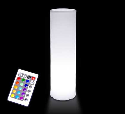 Lampadaire Extérieur Colonne Lumineuse LED Cylindre H150cm Sans Fil