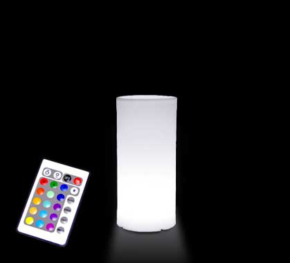 Lampadaire Extérieur Colonne Lumineuse LED Cylindre H96cm Sans Fil