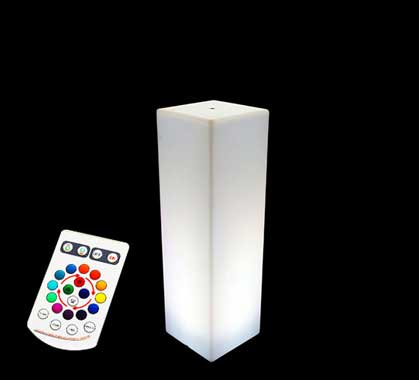 Lampadaire Extérieur Colonne Lumineuse LED Sans Fil Carrée H110cm