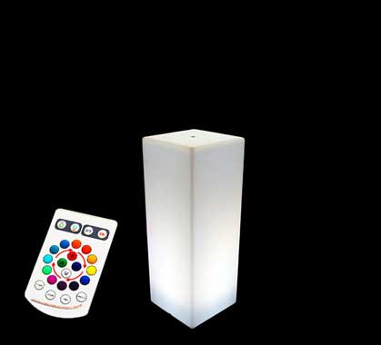 Lampadaire Extérieur Colonne Lumineuse LED Sans Fil Carrée H80cm