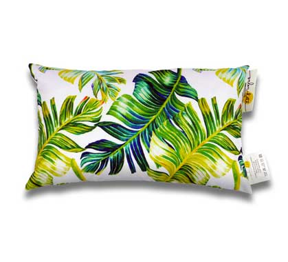 Coussin d'extérieur blanc imprimé jungle feuilles de palmier