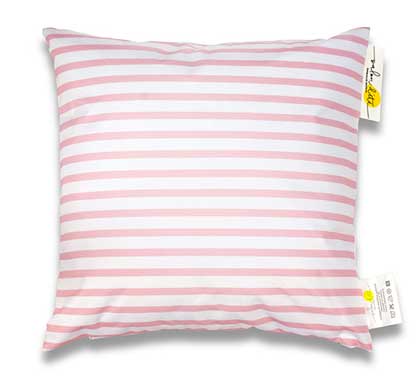 Coussin d'extérieur blanc marinière rose 45x45cm