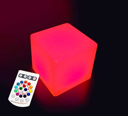Cube Lumineux LED Extérieur 20 cm Sans Fil Rechargeable