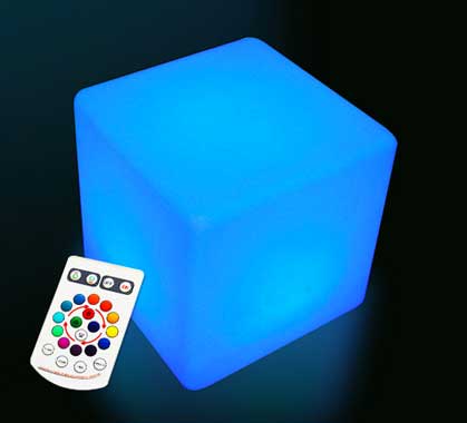 Cube Lumineux LED Extérieur 40 cm Sans Fil Rechargeable