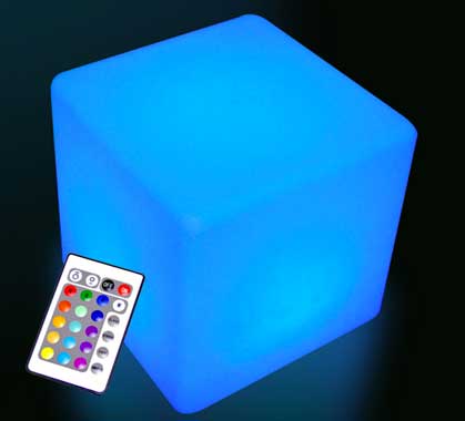 Cube Lumineux LED Extérieur 50 cm Sans Fil Rechargeable