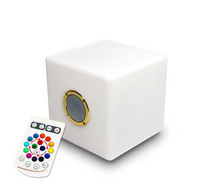 Enceinte Bluetooth Cube Lumineux LED 20 cm Extérieur Sans Fil