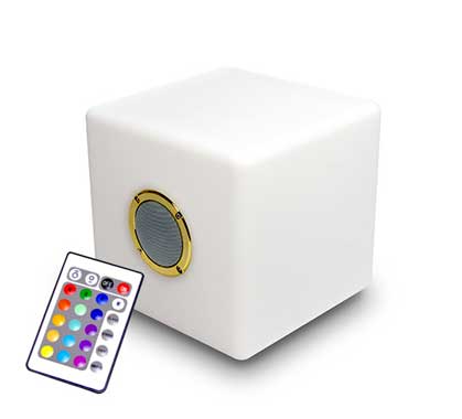 Enceinte Bluetooth Cube Lumineux LED 30 cm Extérieur Sans Fil