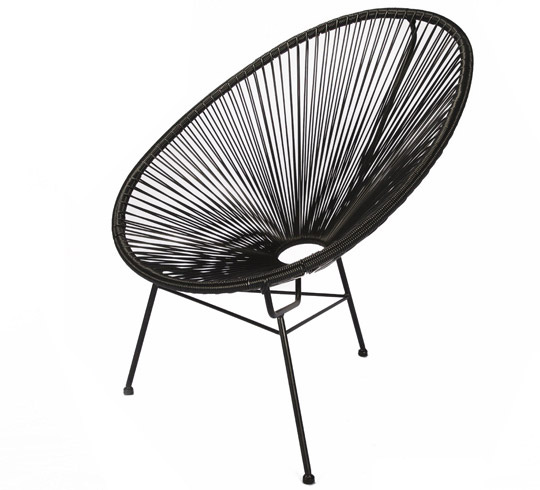 fauteuil acapulco noir 79€ | salon d'été