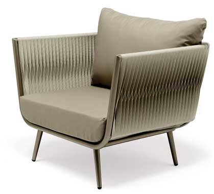 Fauteuil de Jardin Taupe Grand Milano