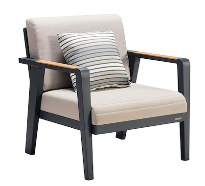 Fauteuil de Jardin Aluminium et Teck Emoti Noir
