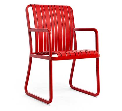 Lot de 6 Chaises de Jardin Alu Rouge Séville