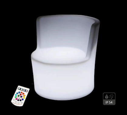 Fauteuil Lumineux LED H63cm Rond Extérieur Sans Fil