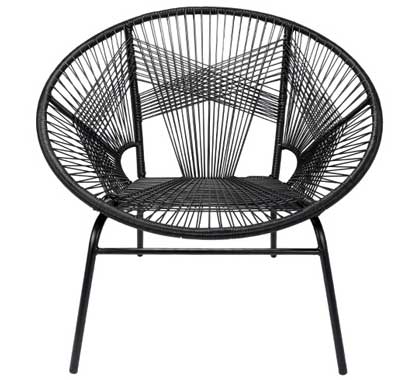 Fauteuil de Jardin Tulum Fil Noir