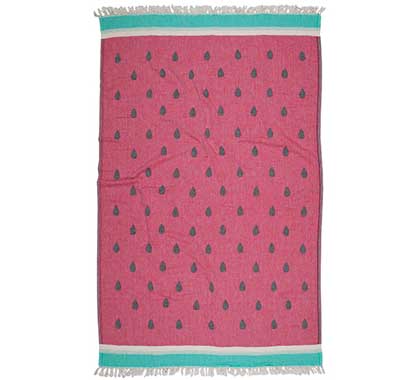 Fouta Serviette De Plage Coton Motif Pastèque 90x160