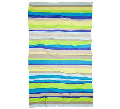 Fouta Serviette De Plage Coton Rayée Vert Anis 95x165