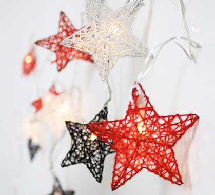 Guirlande Lumineuse Etoiles 330cm Led Intégrée Blanc Chaud Stellina